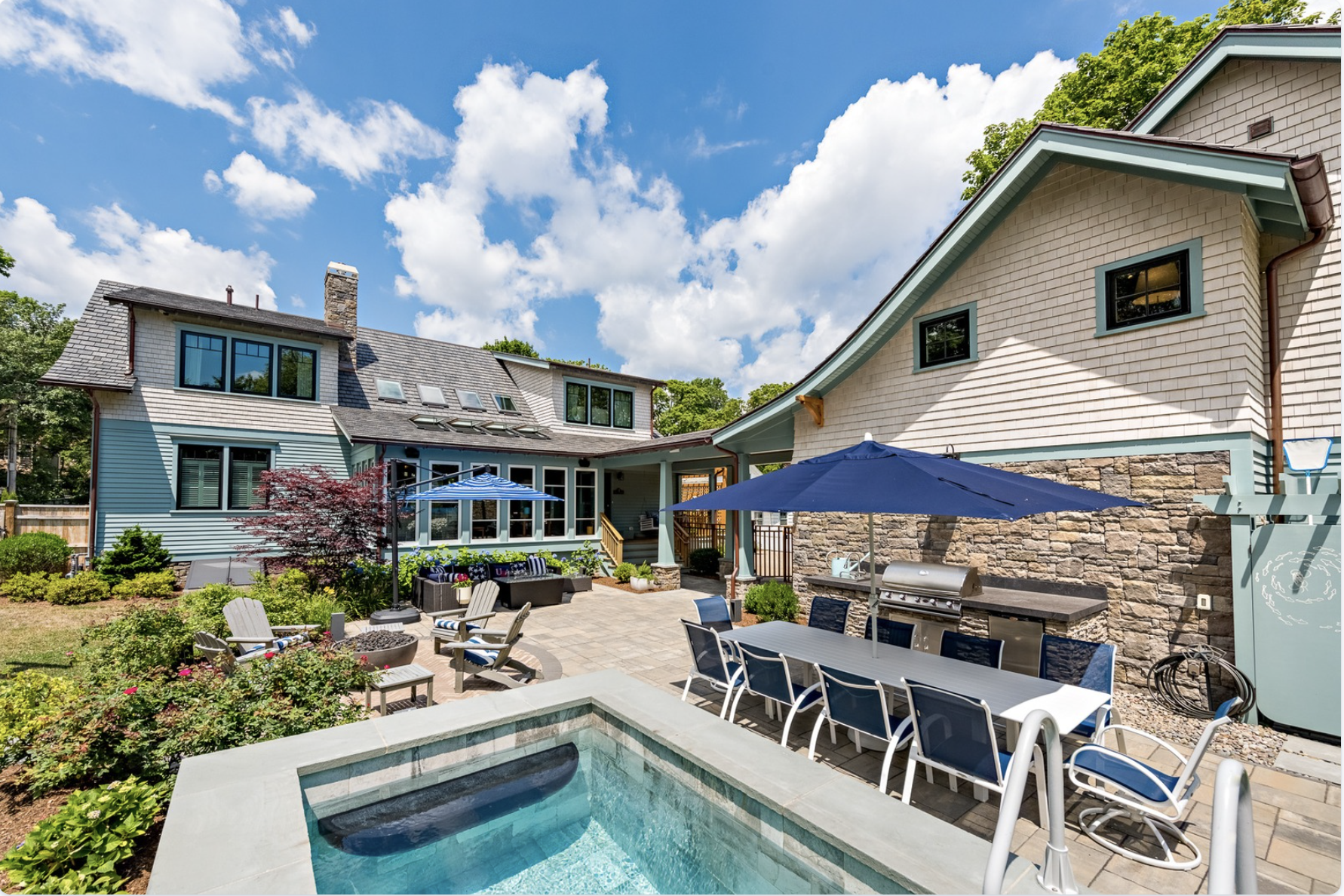 Estate backyard with pool and patio